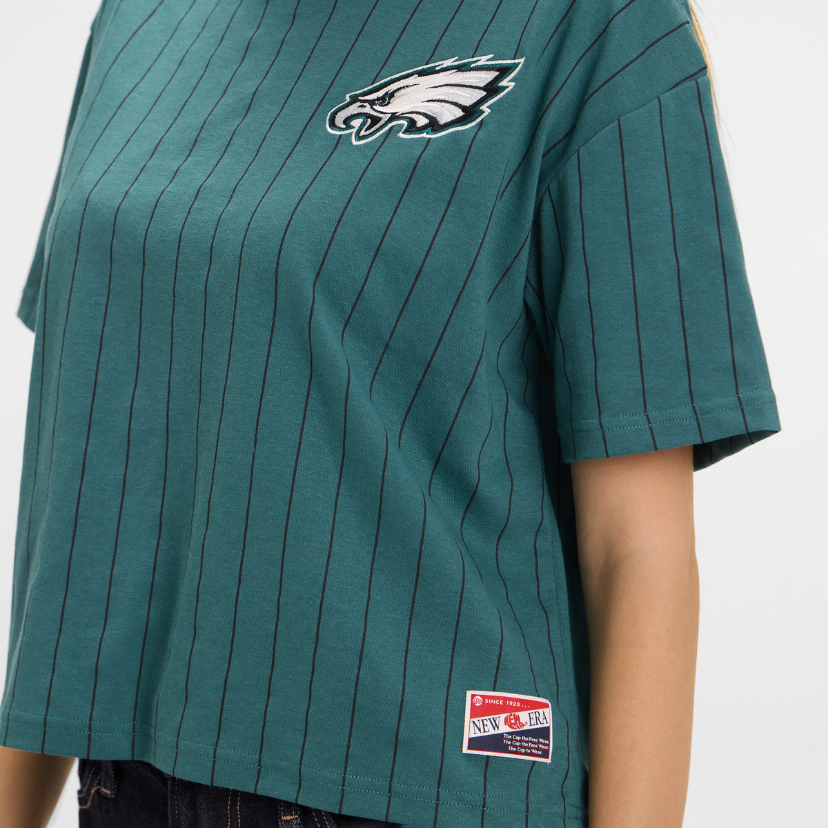 Boston Red Sox Throwback Women's Cropped Pinstripe T-Shirt