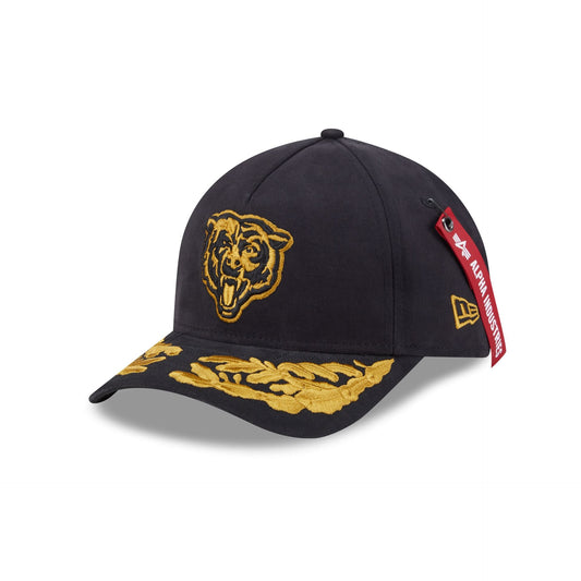 Alpha Industries x Chicago Bears Black 9FORTY M-Crown A-Frame Snapback Hat