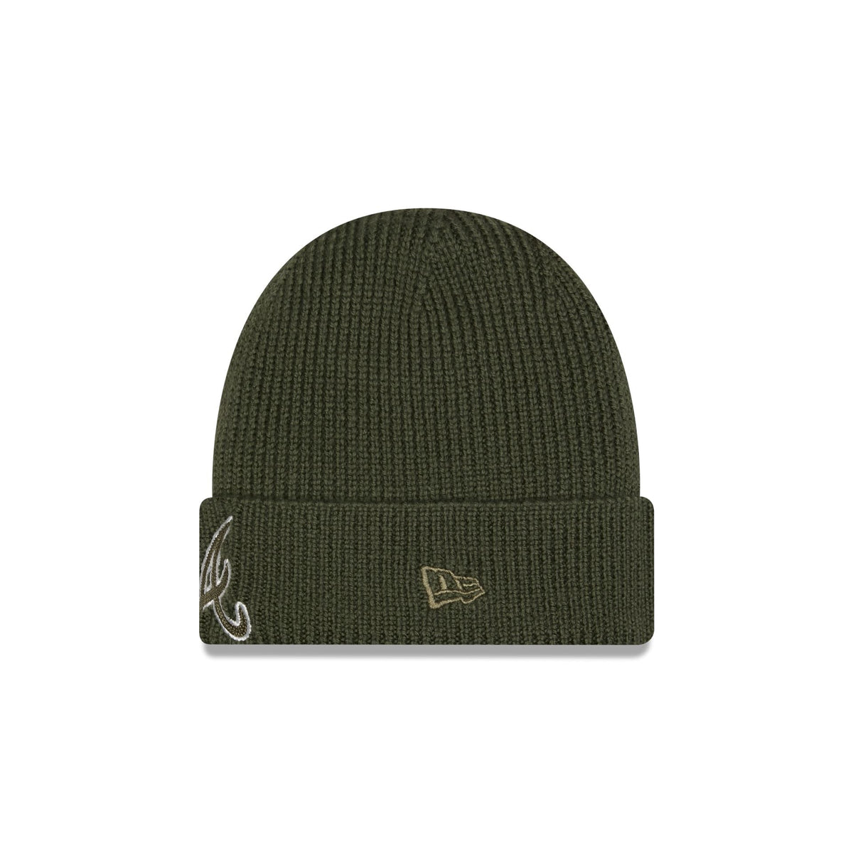 Alpha Industries x Atlanta Braves Olive Green Cuff Knit Hat