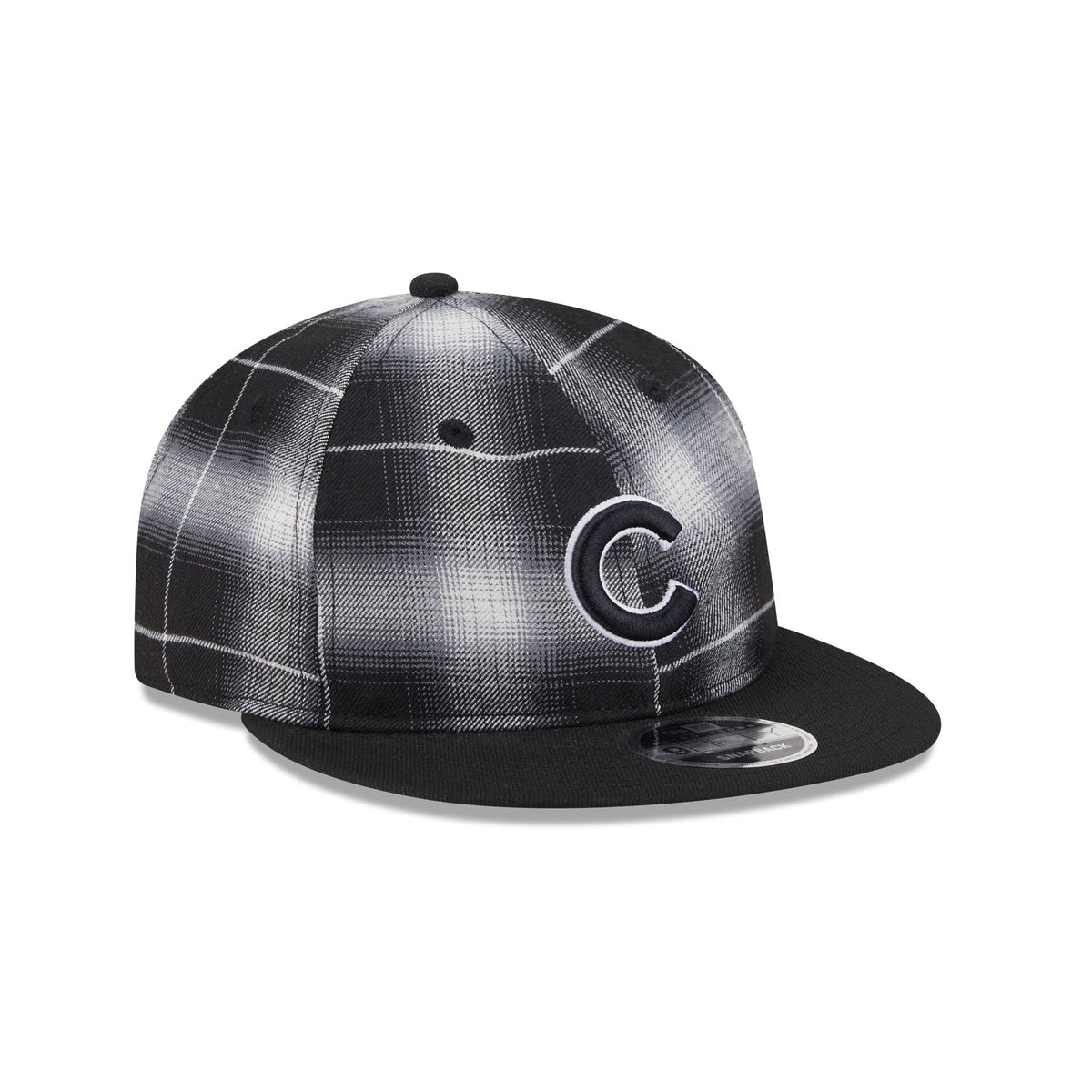 Chicago Cubs Black and White Plaid Retro Crown 9FIFTY Snapback Hat