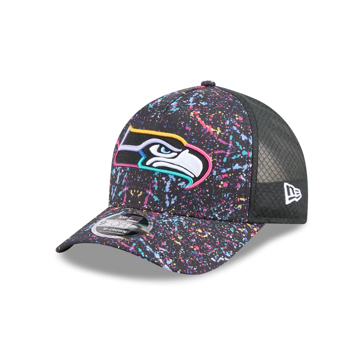 Seattle Seahawks 2025 Crucial Catch 9FORTY M-Crown A-Frame Trucker Hat