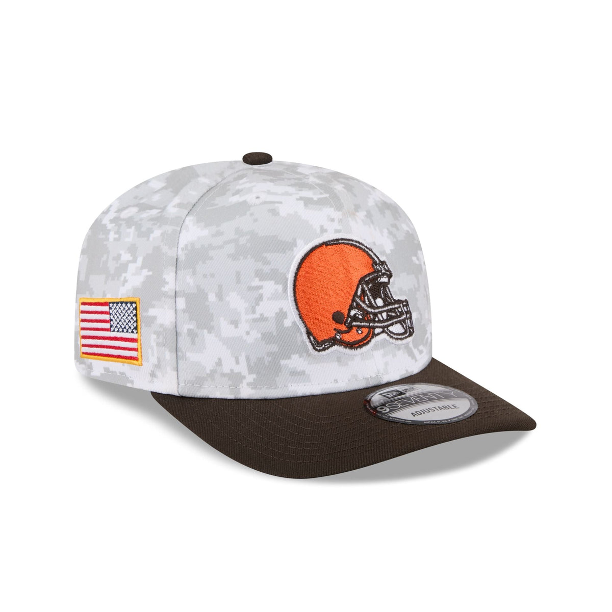 Cleveland Browns 2025 Salute to Service Fan Gear 9SEVENTY Stretch-Snap Hat