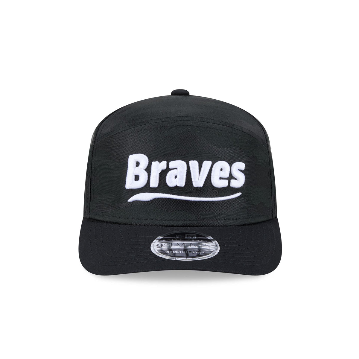 Atlanta Braves Black Camo Split Panel 9SEVENTY Stretch-Snap Hat