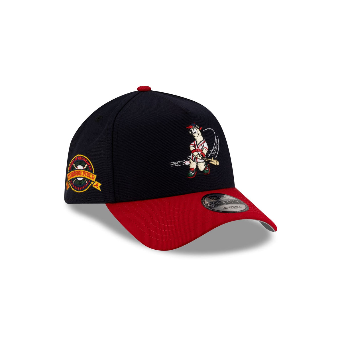 Atlanta Braves Mascot Navy 9FORTY A-Frame Snapback Hat